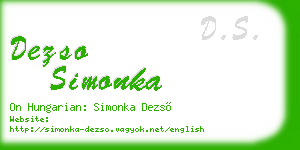dezso simonka business card